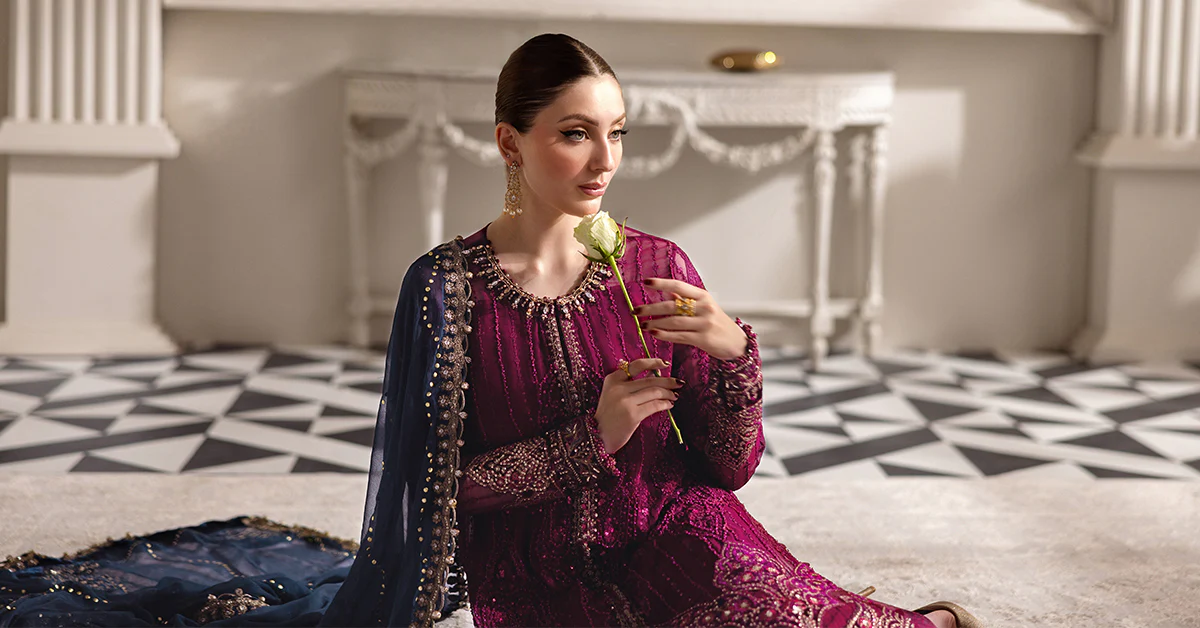 3 Piece Unstitched Embroidered Chiffon Suit | MPC-25-102 - Image 10