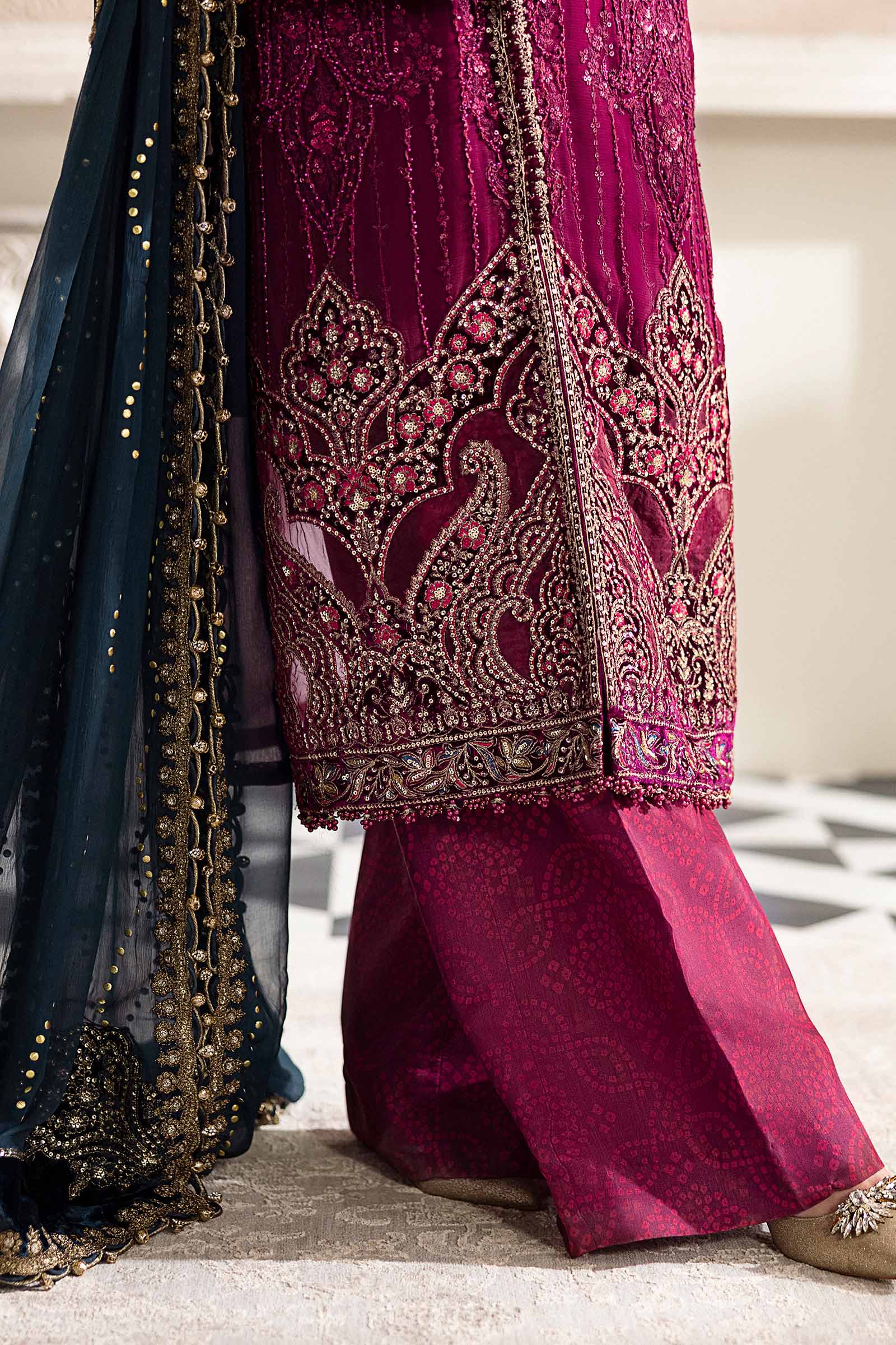 3 Piece Unstitched Embroidered Chiffon Suit | MPC-25-102 - Image 7